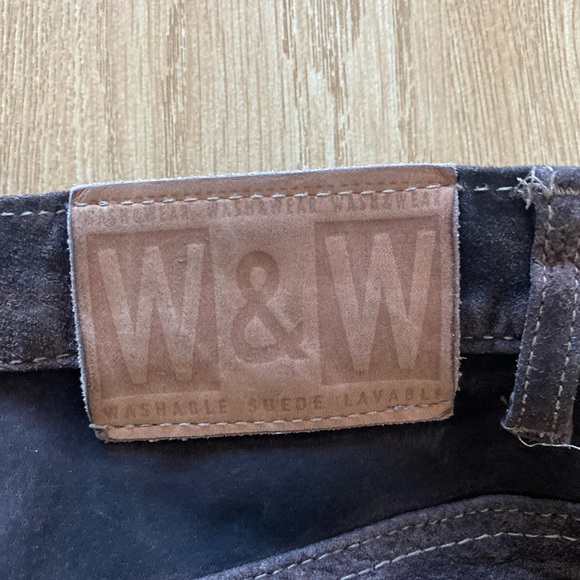 Mens vintage brown leather pants size M - Picture 4 of 5